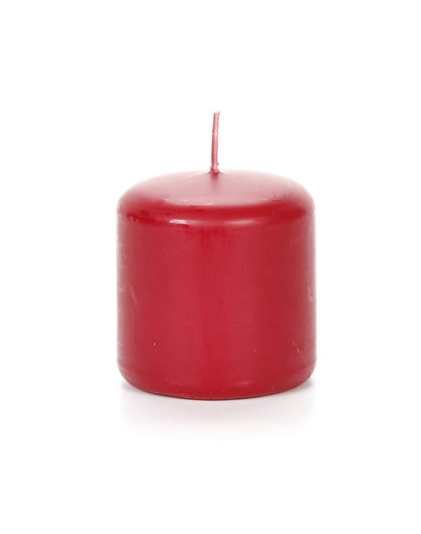 Pillar Candle Dark Red Apple Cinnamon Scented 2.8 X 2.8 Inches